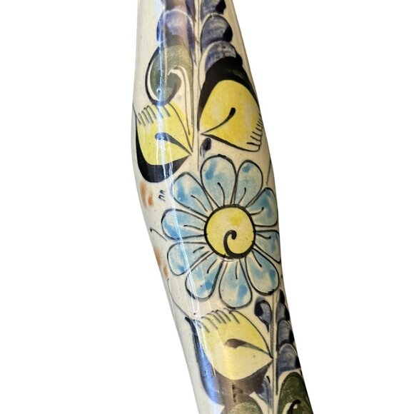 Vintage Tonala Pottery Pair Peacocks Handmade Signed Mexican Folk Art - Picture 4 of 16